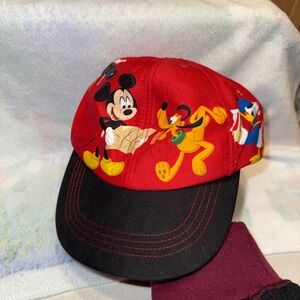Disney Red and Black Kids Cap with Mickey and Friends
